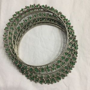 Green bangle bracelets
